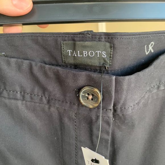 Talbots Relaxed Chino Black Pants Sz.12 Relaxed Leg Ankle Length Below Waist New - Picture 4 of 9